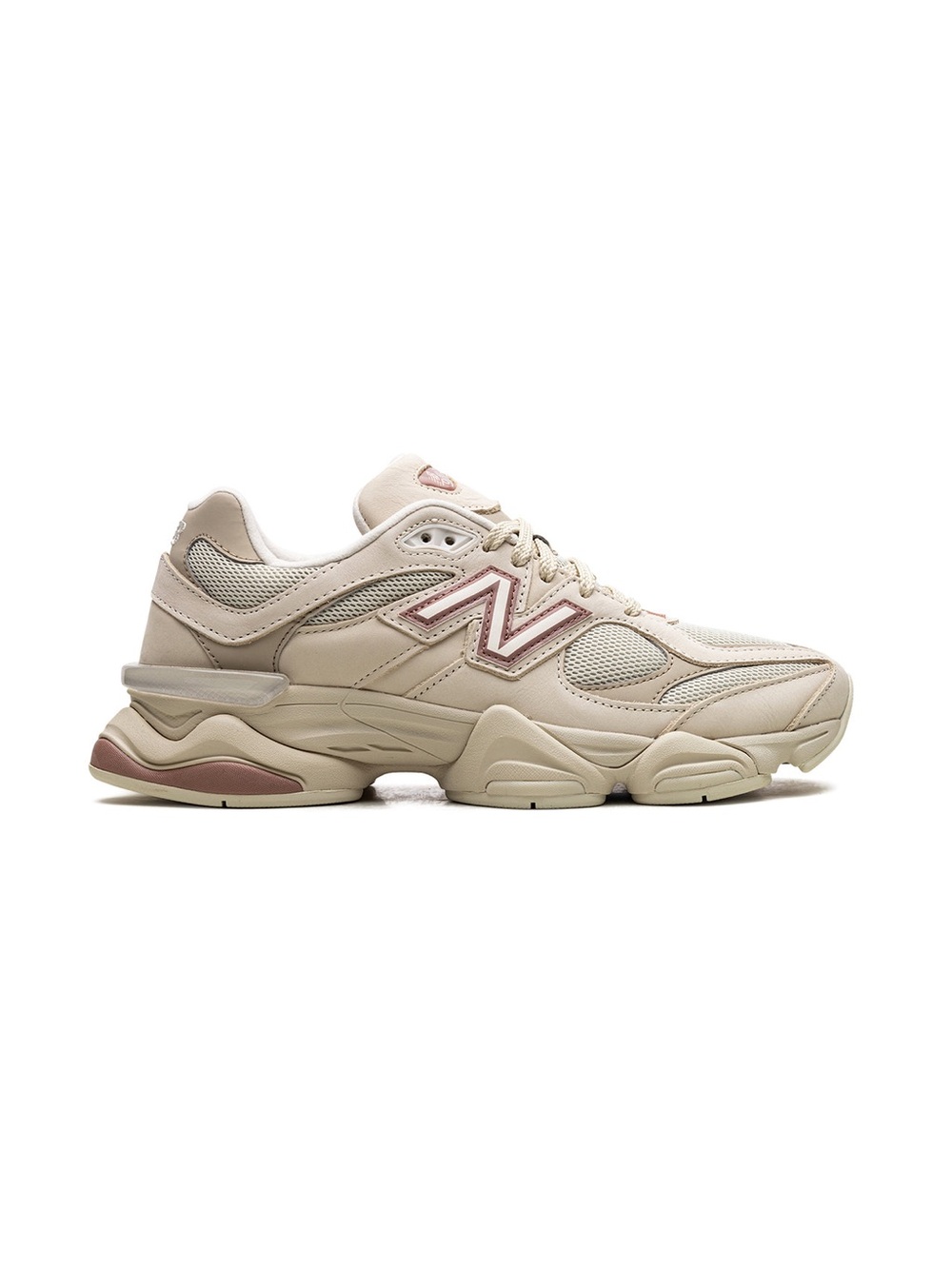 New Balance Women's Beige Sneaker with Pink Trim